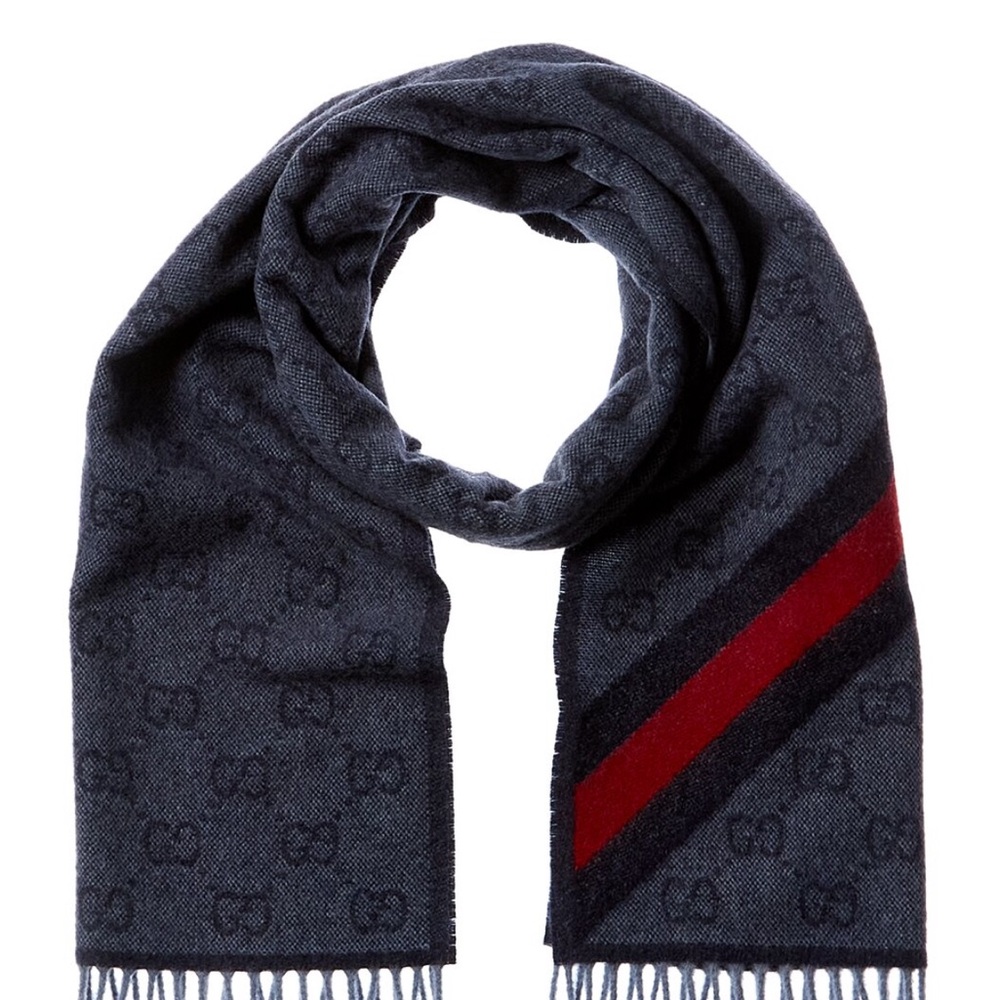 Gucci Dark Blue and Red Men's Scarf